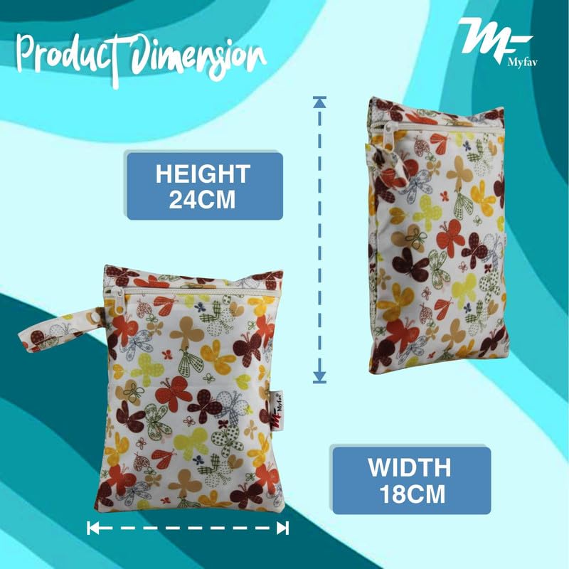Myfav MY FAV Wet Dry Travel Laundry Bag Pack of 2| Water-Resistant Wet & Dry Pouch | Zipper Bag for Dirty Clothes; Bathing Suits; Gym Wear; Workout; Swimming & Travel Storage - Image 5