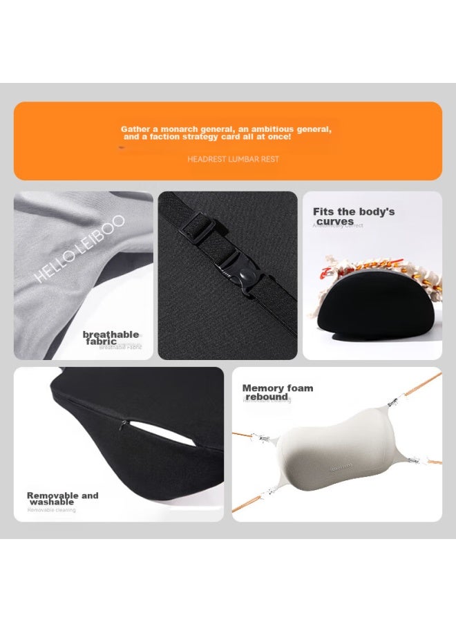 helloleiboo oleiboo Car Headrest And Lumbar Support Set, Neck Pillow And Back Cushion For Vehicles, Universal Memory Foam Seat Backrest Pillow - Image 5