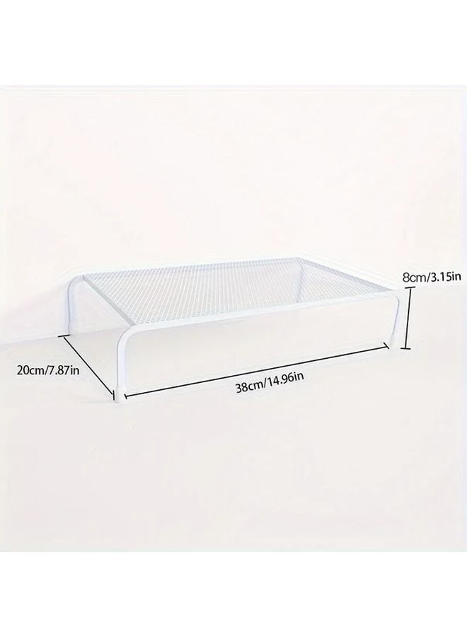 حامل شاشة قياسي مستطيل أحادي الطبقة مع رف تخزين مدهون - Image 4