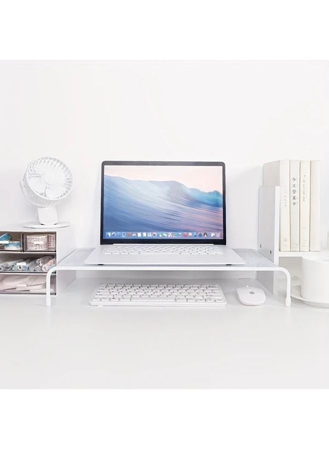 حامل شاشة قياسي مستطيل أحادي الطبقة مع رف تخزين مدهون - Image 3