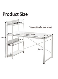 JANTENS 4-layer Bookshelf Storage Study Desk Reversible Storage Layer  Office Table for home office, Computer desk for workstation  - Image 2