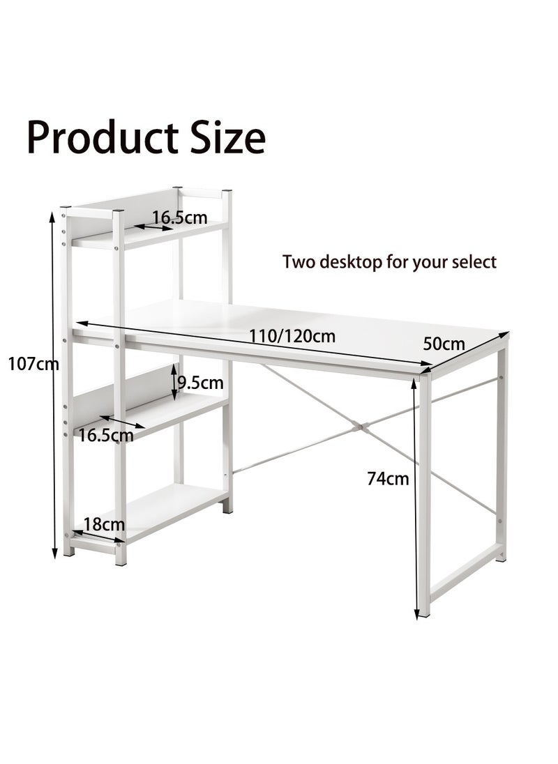 JANTENS - 4-layer Bookshelf Storage Study Desk Reversible Storage Layer  Office Table for home office, Computer desk for workstation - Image 1