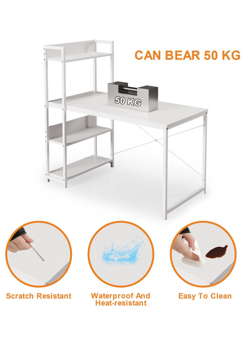 JANTENS - 4-layer Bookshelf Storage Study Desk Reversible Storage Layer  Office Table for home office, Computer desk for workstation - Image 1