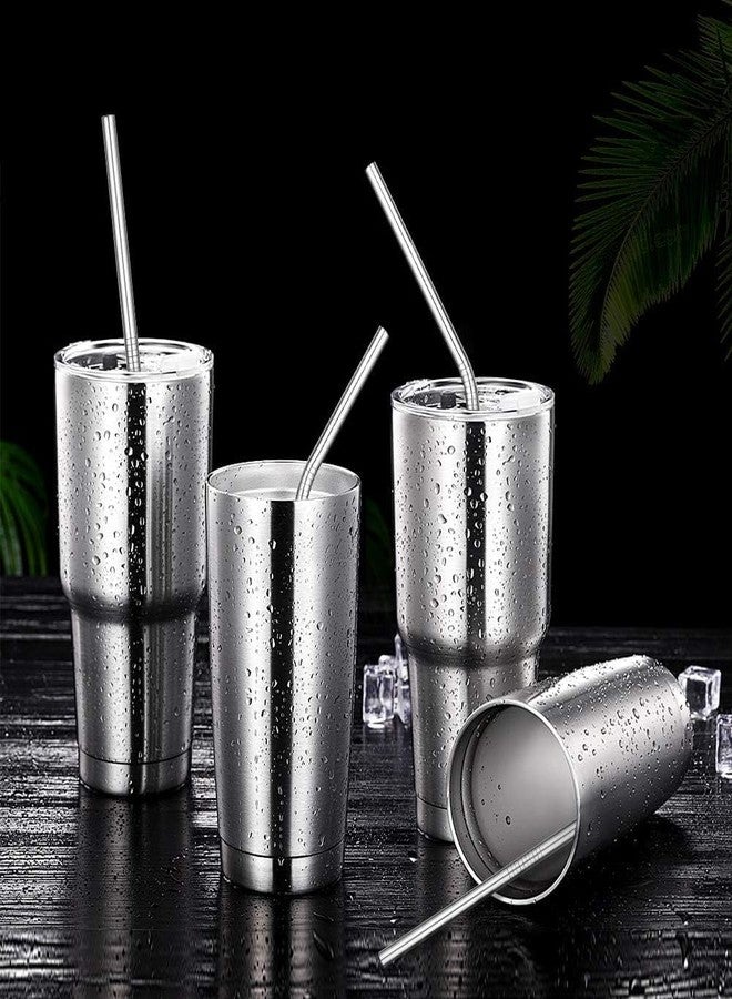 ALINK 8-Pack Stainless Steel Straws, 10.5” Long Reusable Replacement Metal Straws for 20 30 OZ Yeti Tumbler, RTIC, Tervis, Mason Jar, With 2 Cleaning Brush and 1 Carrying Case - Image 4