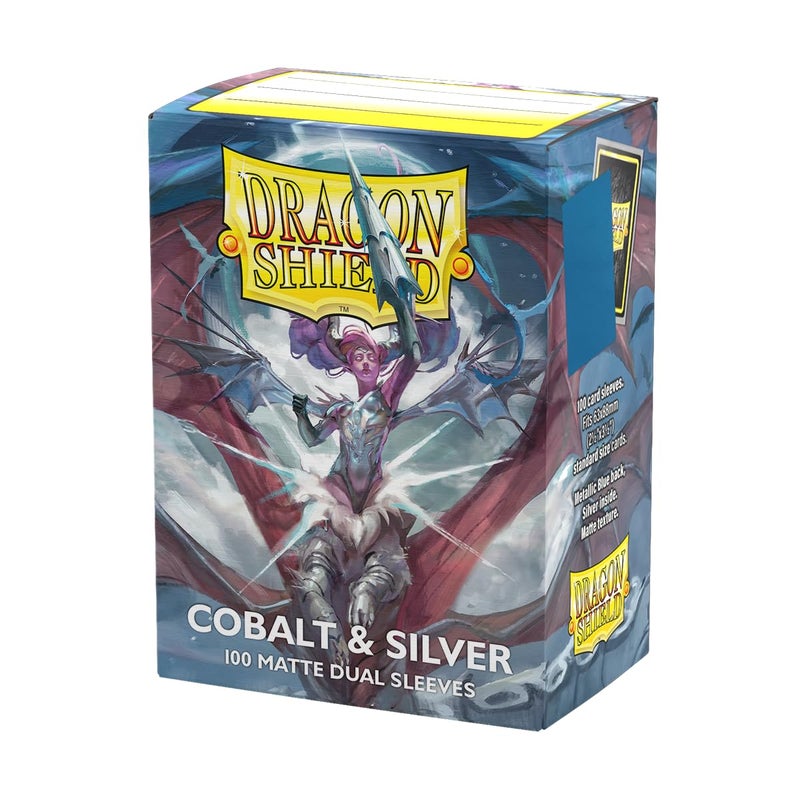 Dragon Shield | Matte Dual Standard Size Card Sleeves | 100 - Smooth & Tough Premium TCG Sleeves - Compatible with Pokemon, One Piece & Magic the Gathering | Cobalt & Silver - Image 1