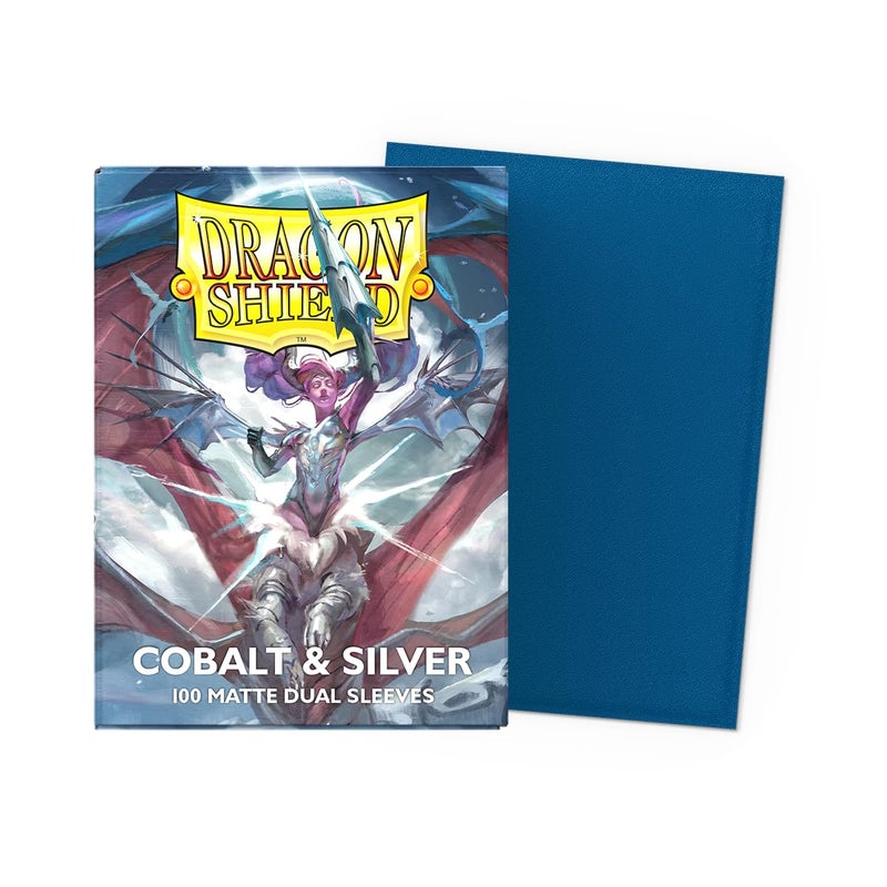 Dragon Shield | Matte Dual Standard Size Card Sleeves | 100 - Smooth & Tough Premium TCG Sleeves - Compatible with Pokemon, One Piece & Magic the Gathering | Cobalt & Silver - Image 2