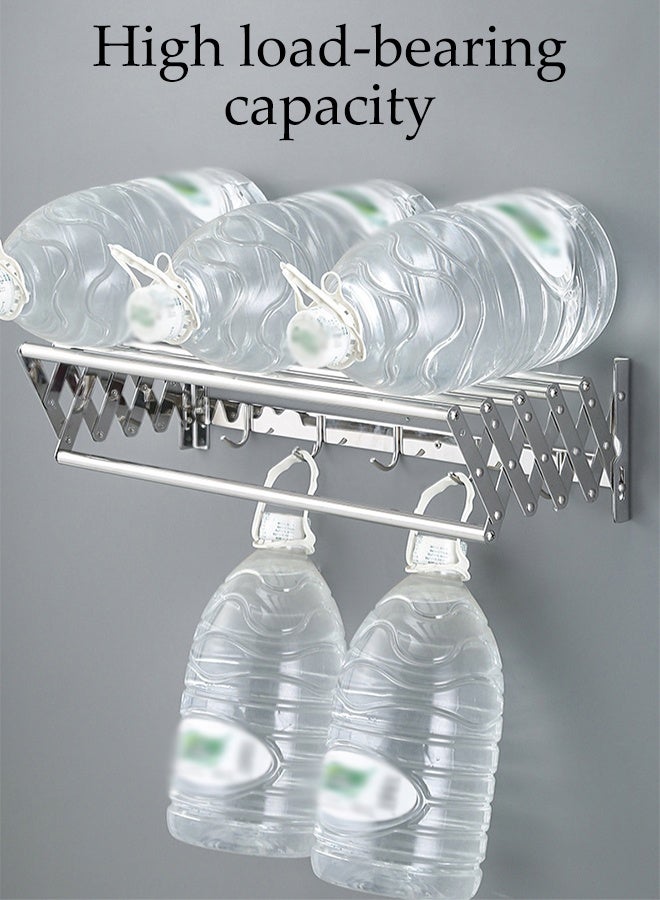 DUNISO Wall Mounted Clothes Drying Rack，Laundry Drying Rack Collapsible，Stainless Steel Clothes Drying Rack，Rust Resistant and Durable，Strong Load Bearing Capacity，Suitable for Bathroom Balcony Use  - Image 5
