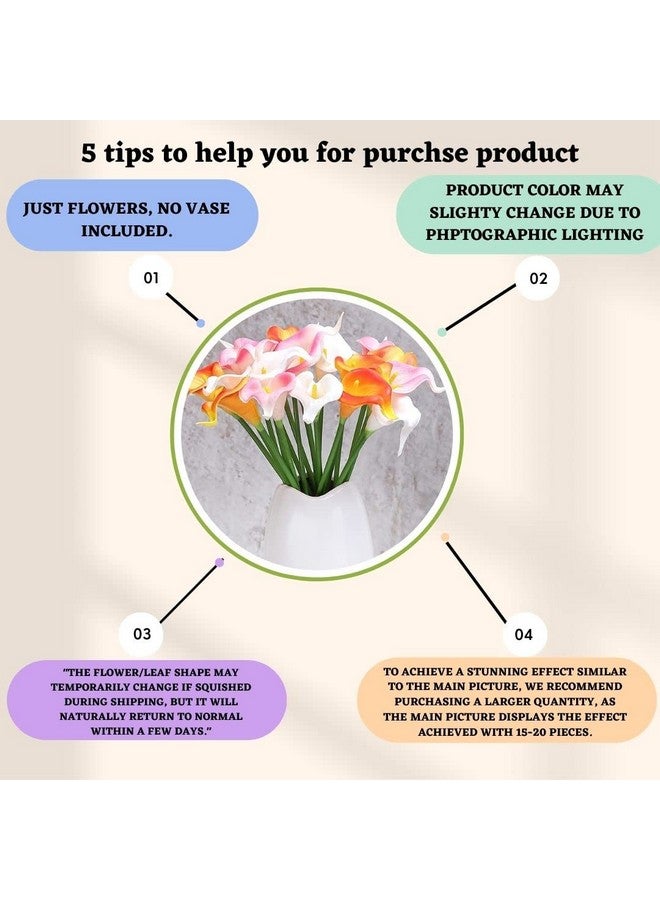 Satyam Kraft 5 Pcs Artificial Tulip Lily Flower Sticks For Rakshabandhan Gifting, Home, Bedroom, Garden, Balcony, Living Room Decoration (Without Vase Pot) (Pack Of 5) (White) (Foam)  - Image 3