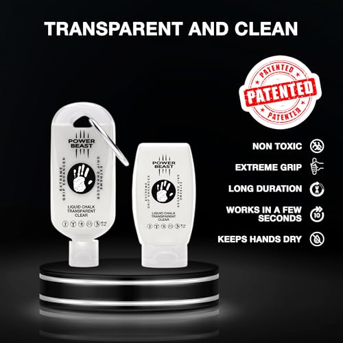 POWER BEAST Clear Liquid Chalk Non Sticky Grip Enhancer Dry Hands Transparent Liquid Chalk AntiSlip Solution Dry Grip for Tennis Golf Pole Dancing Gaming and All Sports 5930ML - Image 3