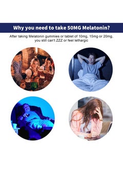 NEVISS Melatonin 50 mg for Adults - Fast Dissolve & Chewable Sublingual Sleep Supplement - Extra Strength Melatonin with Vitamin D3 & MSM, Selenium for Health Rest Cycle, Deep Zzzs, Sugar-Free, 120 Servings  - Image 2