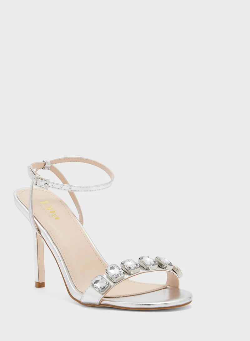 ELLA Jewelled Front Strap Heeled Sandal