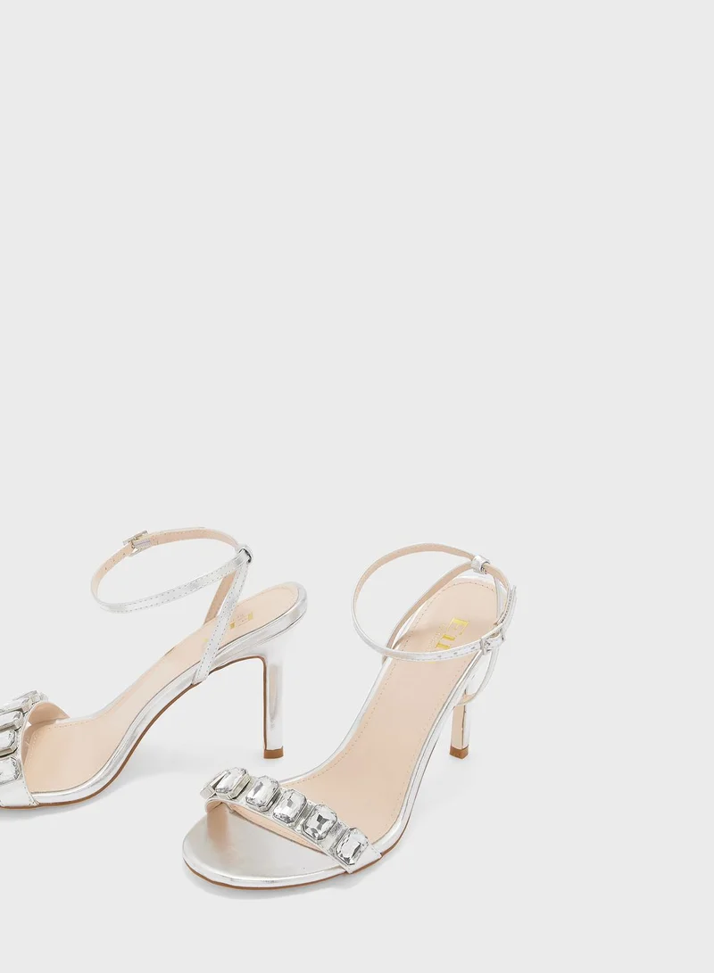 ELLA Jewelled Front Strap Heeled Sandal