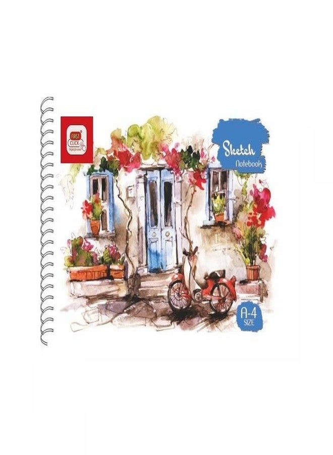 FIRST CLICK Sketch Book, A4 Sketchbook 140 GSM, 50 Sheets with 50 Butter Paper, (100 page) Spiral Bound Drawing Notebook Perfect for Sketching, Coloring and Painting Spiral Bound ( The cover design coming as per stock available) Snow white Paper - Image 4