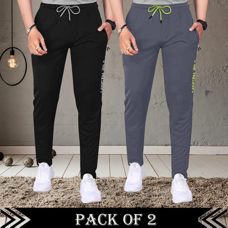 Tee Projekt Lycra Combo Soild & Zippered Pockets Style Regular Fit Track Pant for Men Jogger, Gym Wear, Yoga - Image 5