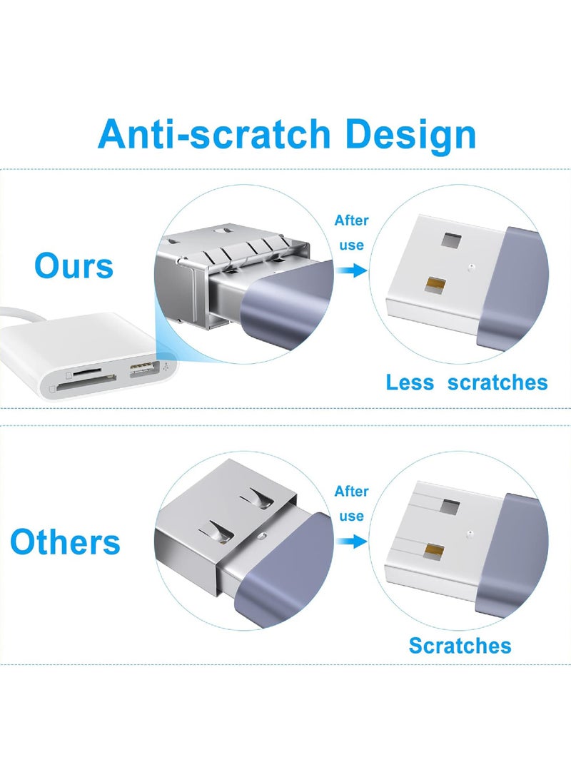 Rock Pow - Lighting SD Card Reader for iPhone Memory card reader with Usb Camera Adapter Plug and Play Trail Game Viewer Supports SD and TF Card Micro SD Card for iPad No App Required - Image 1
