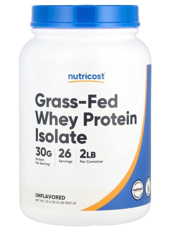 Nutricost بروتين مصل اللبن المعزول من العشب بدون نكهة 2 رطل (907 جرام)