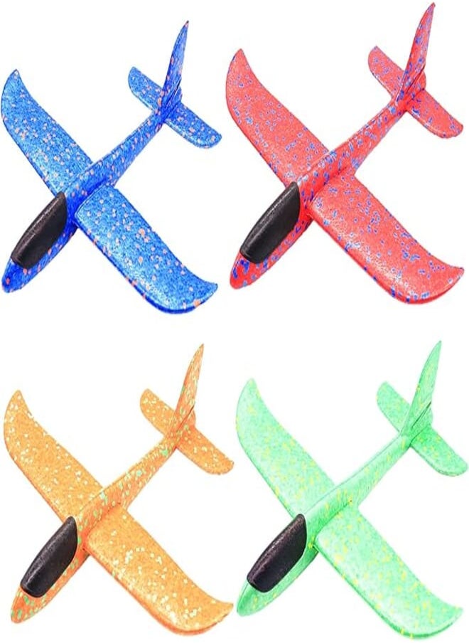 Throwing Foam Airplane Toy for Kids, 4PCS Children Aircraft Glider Toy Hand Launch Foam Plane Manual Throwing Plane Glider Outdoor Flying Plane Glider Toys for Boys & Girls Birthday Gifts 4Pcs 
