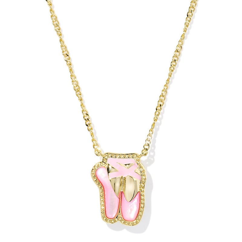 Kendra Scott Ballet Short Pendant Necklace in Blush Mother Of Pearl, 14k Gold-Plated Brass, Fashion Jewelry for Women - Image 1