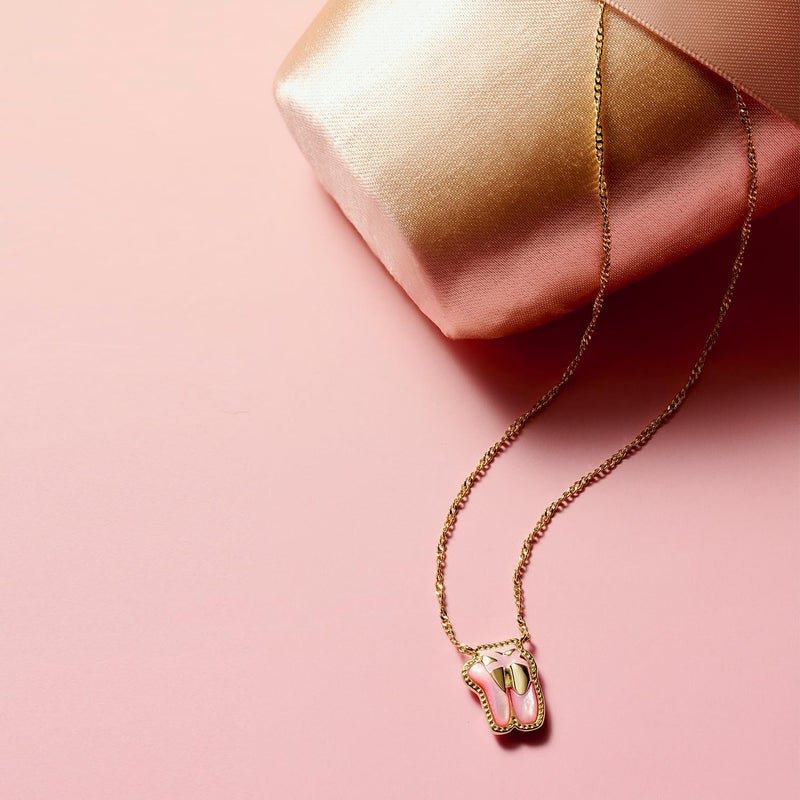 Kendra Scott Ballet Short Pendant Necklace in Blush Mother Of Pearl, 14k Gold-Plated Brass, Fashion Jewelry for Women - Image 3