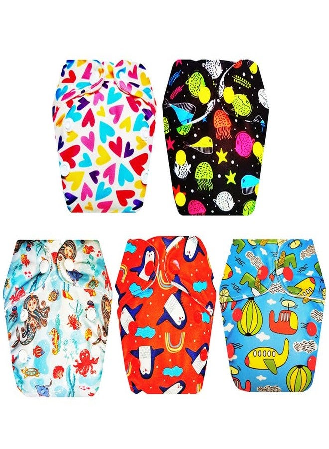 Dumbledo Premium Newborn Cloth Diaper with Integrated Soaker (Pack of 5) | Soft & Gentle | Reusable & Washable | Travel Friendly | Ideal for Toddlers | 0 - 4 Months | Unisex Baby - Image 1