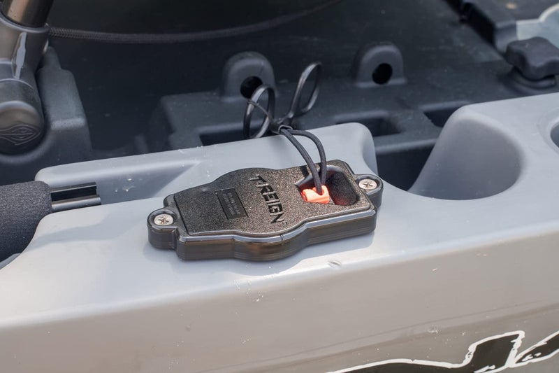 YakAttack Surface Mount Retractor | 36" Kevlar Cord with Removable 4" Tether | Secure Small Tools & Accessories on Rotomolded Kayaks | Made in USA - Image 4