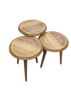 Multi Home Furniture : Modern 3-Piece Nesting Table Set – Space-Saving & Elegant Design  MH-NT-113-Brown  - Image 4