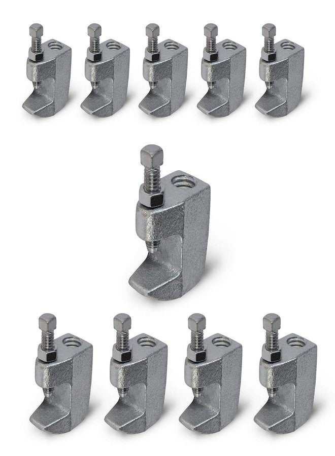 Highcraft DMCT-HF38-10 Junior Beam Clamp- Wall Ceiling Mount Vertical Piping Support- Clamp for Copper, Steel, PVC Tubing, 3/8 in., Electro Galvanized Steel (10 Pack) - Image 1