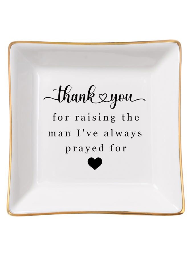 Spegiffu Mother in Law Gifts Jewelry Trinket Dish, Mother of The Groom Gift from Bride - Thank You for Raising The Man I've Always Prayed for - Christmas Mothers Day Birthday Wedding Gifts - Image 1