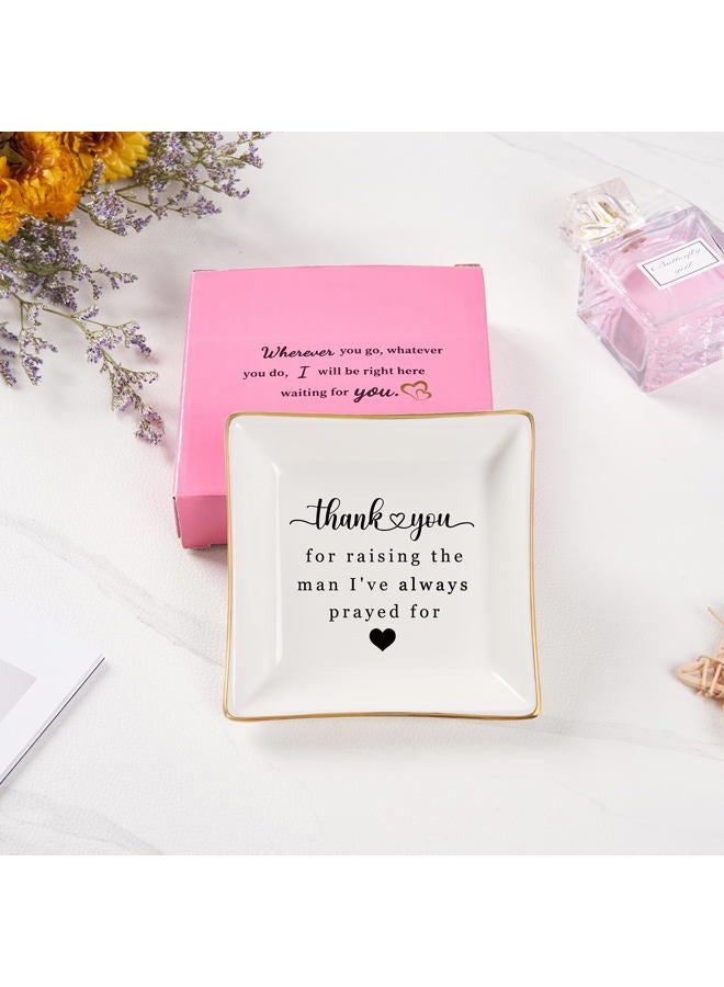 Spegiffu Mother in Law Gifts Jewelry Trinket Dish, Mother of The Groom Gift from Bride - Thank You for Raising The Man I've Always Prayed for - Christmas Mothers Day Birthday Wedding Gifts - Image 4