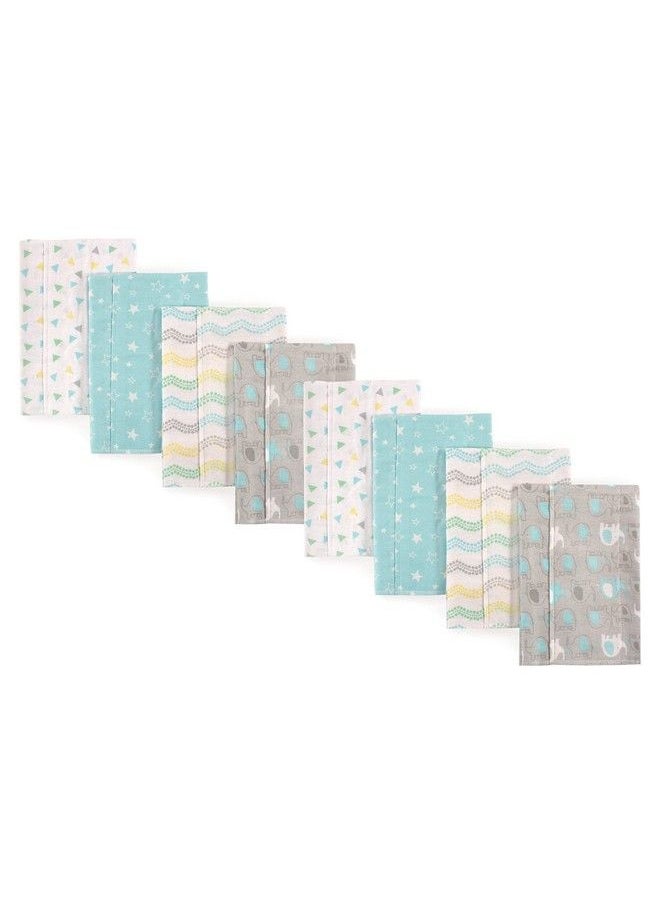 Luvable Friends - Unisex Baby Cotton Flannel Burp Cloths Basic Elephant 8 Piece One Size - Image 1