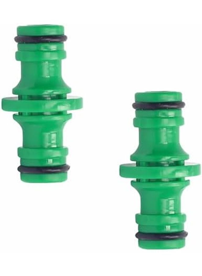 قطعتان من موصل خرطوم الحديقة الأخضر، موصل تمديد مانع للتسرب لري حديقة المنزل - Image 2