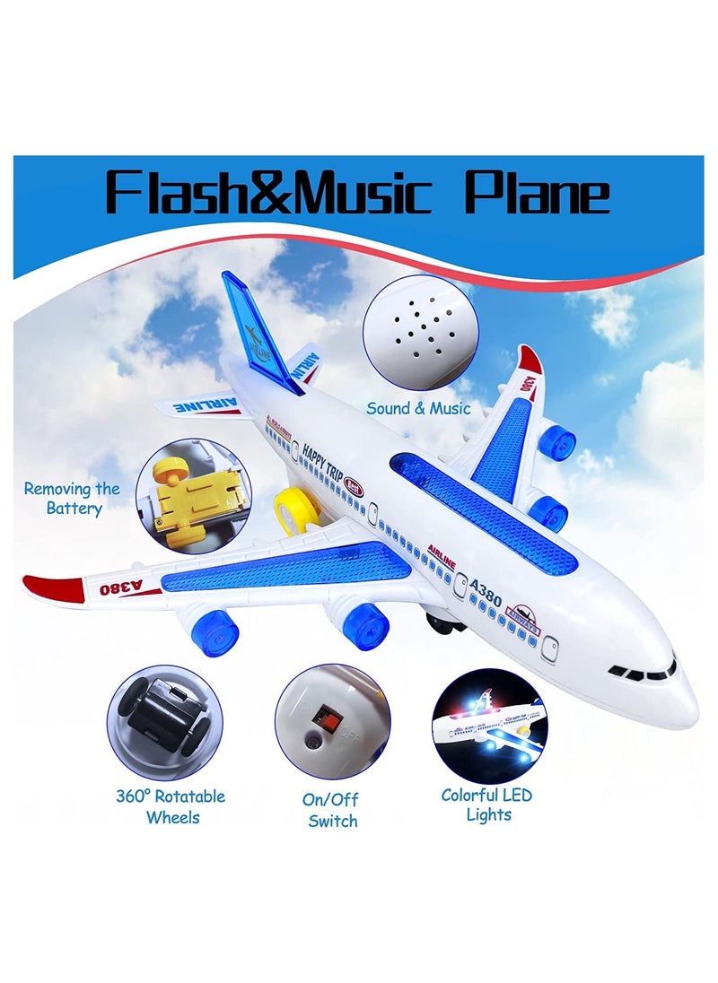 ألعاب Aiplane للأولاد والبنات بعمر 2 3 4 5 سنوات - طائرة ألعاب كهربائية مع أضواء وأصوات LED وامضة ، لعبة Bump and Go مثالية لعيد ميلاد طفل صغير ، إيرباص A380 - pzsku/Z95EEF775CBA74FE7AF6BZ/45/_/1687514417/14281aa0-7ea7-45a9-8ab4-69326294367d