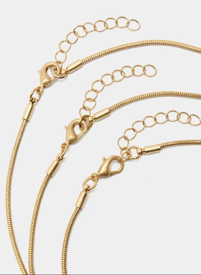 PARFOIS Multicolour Set of pendant necklaces with stone effect Multicolor for Women | Best Price UAE