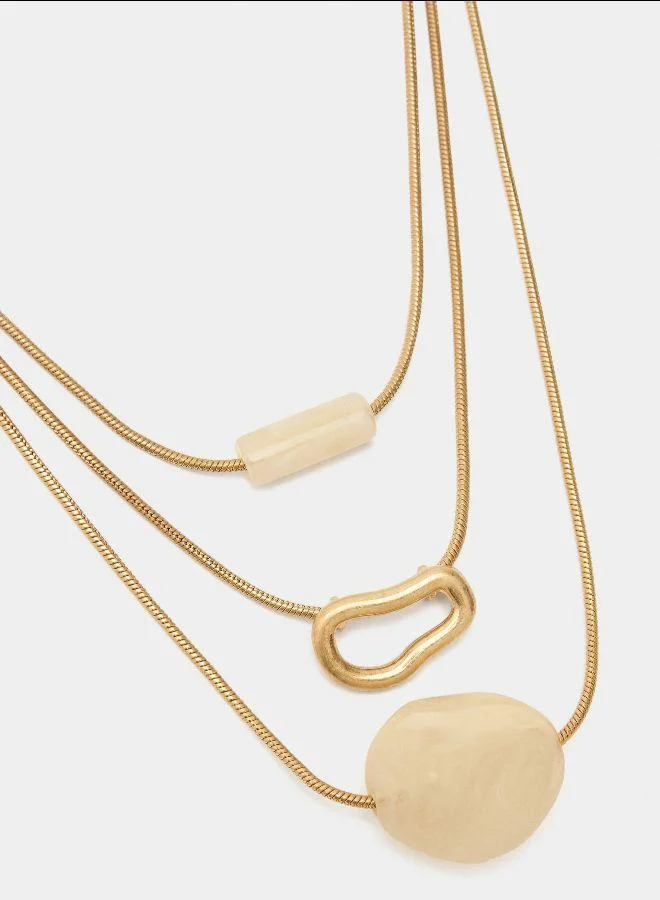 PARFOIS Multicolour Set of pendant necklaces with stone effect Multicolor for Women | Best Price UAE