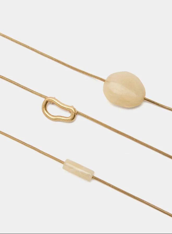PARFOIS Multicolour Set of pendant necklaces with stone effect Multicolor for Women | Best Price UAE