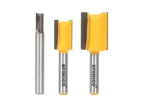 YONICO Router Bits Set Dado Straight Bit Undersize Plywood 3 Bit 14Inch Shank 14323q - Image 1