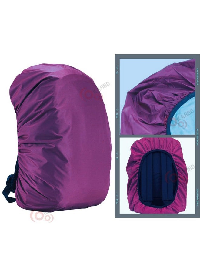 KARBD Rain and Dust Cover with Pouch for 20L-30L-40L Backpacks Luggage School Laptop Bags Hiking Camping Traveling PU Coated Waterproof Nylon Cover with Grip Buckle Elastic Closure (Purple) - Image 5