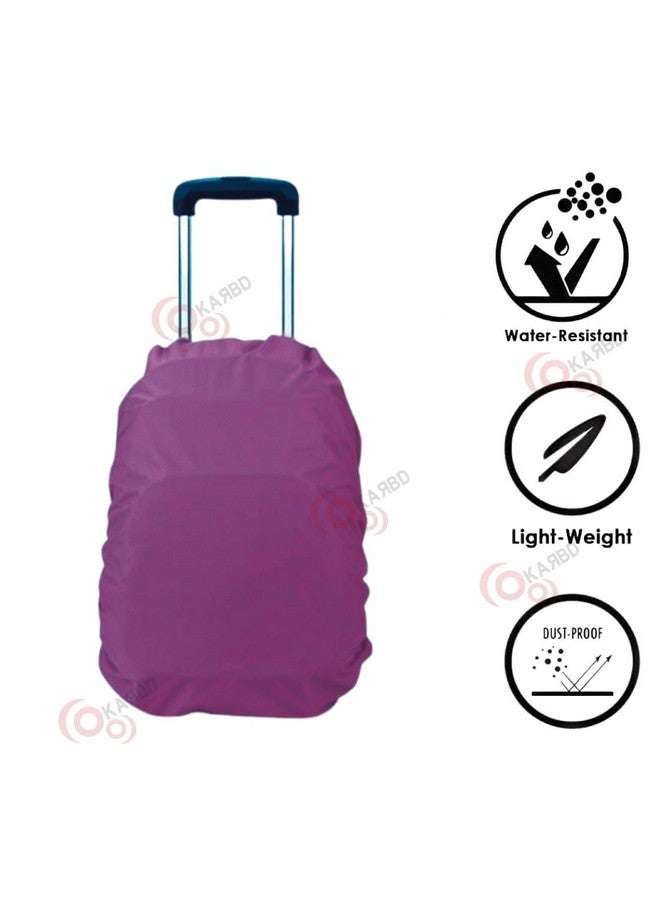 KARBD Rain and Dust Cover with Pouch for 20L-30L-40L Backpacks Luggage School Laptop Bags Hiking Camping Traveling PU Coated Waterproof Nylon Cover with Grip Buckle Elastic Closure (Purple) - Image 3