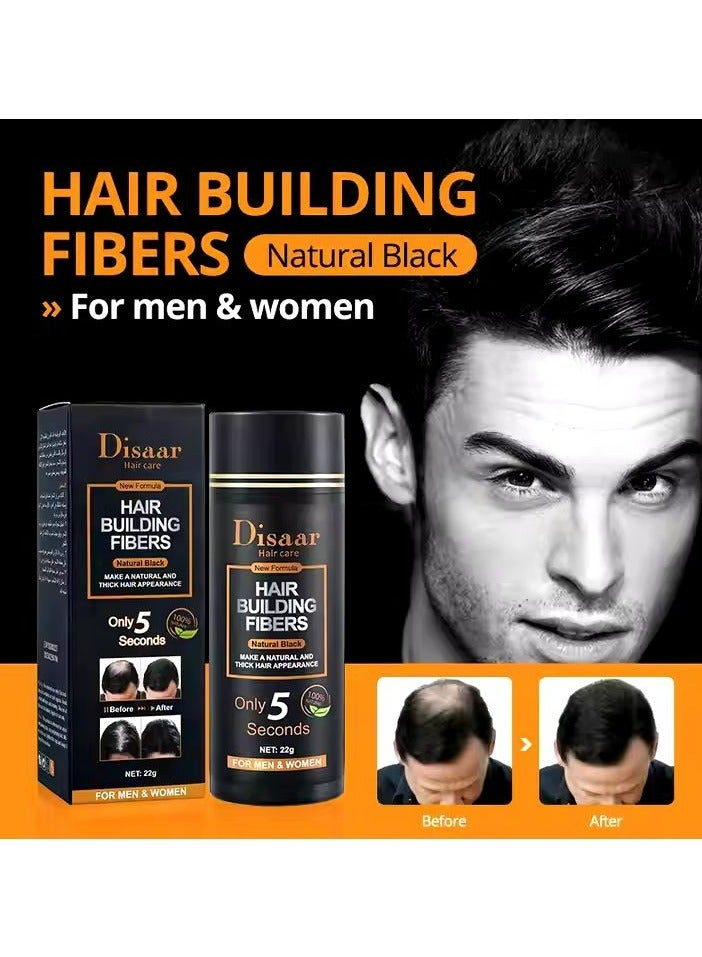 Disaar Hair Building Fibers Powder for Men Women Natural Black 22g - Image 4