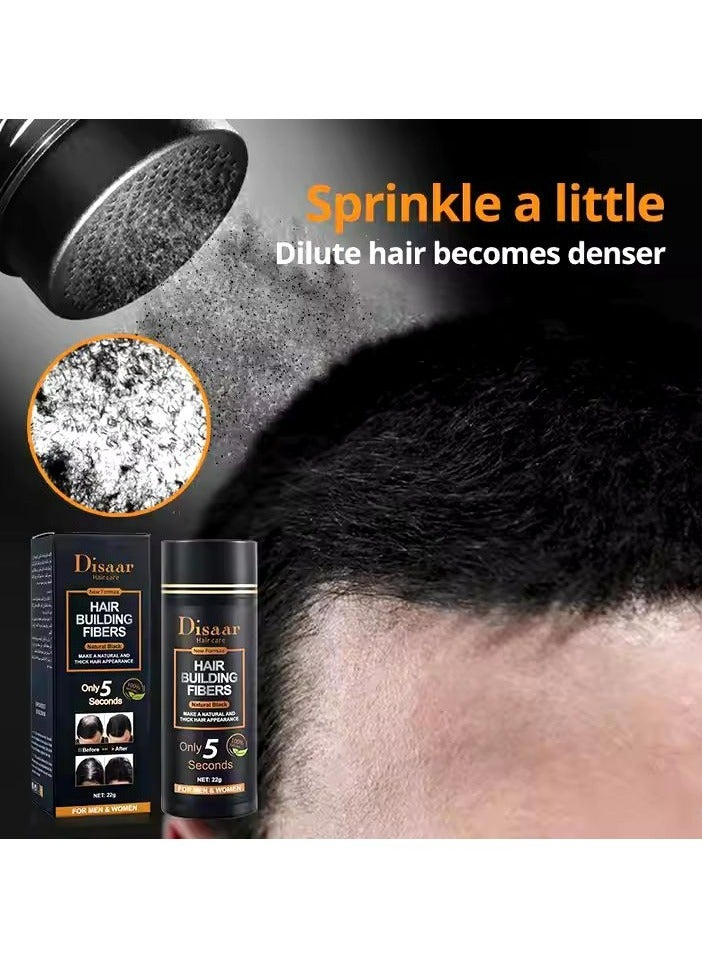 Disaar Hair Building Fibers Powder for Men Women Natural Black 22g - Image 5