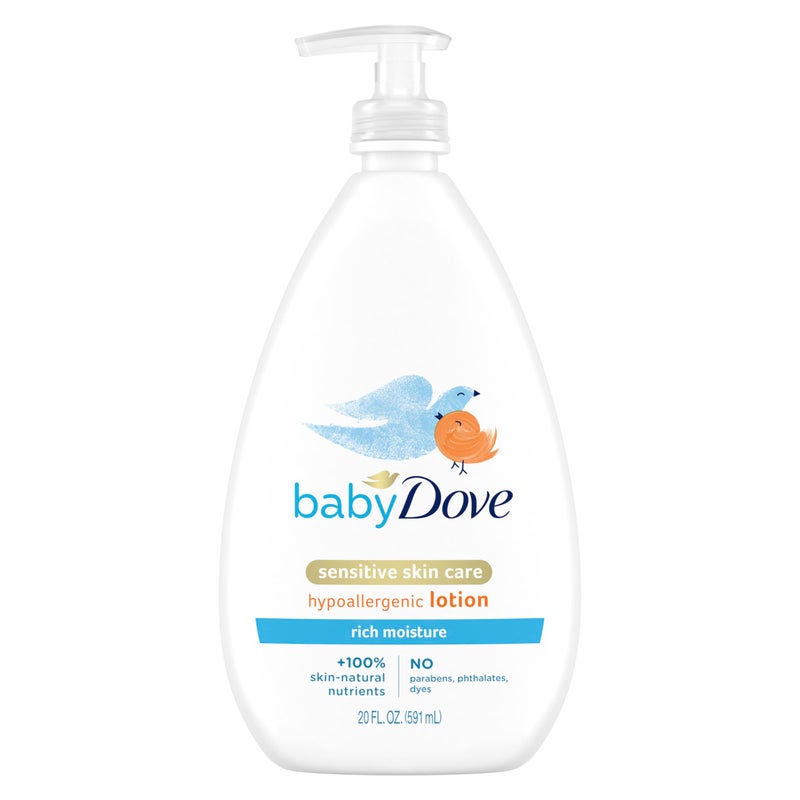 Baby Dove Sensitive Skin Care Body Lotion For Delicate Baby Skin Rich Moisture With 24-Hour Moisturizer, 20 fl oz (Package May Vary) - Image 1