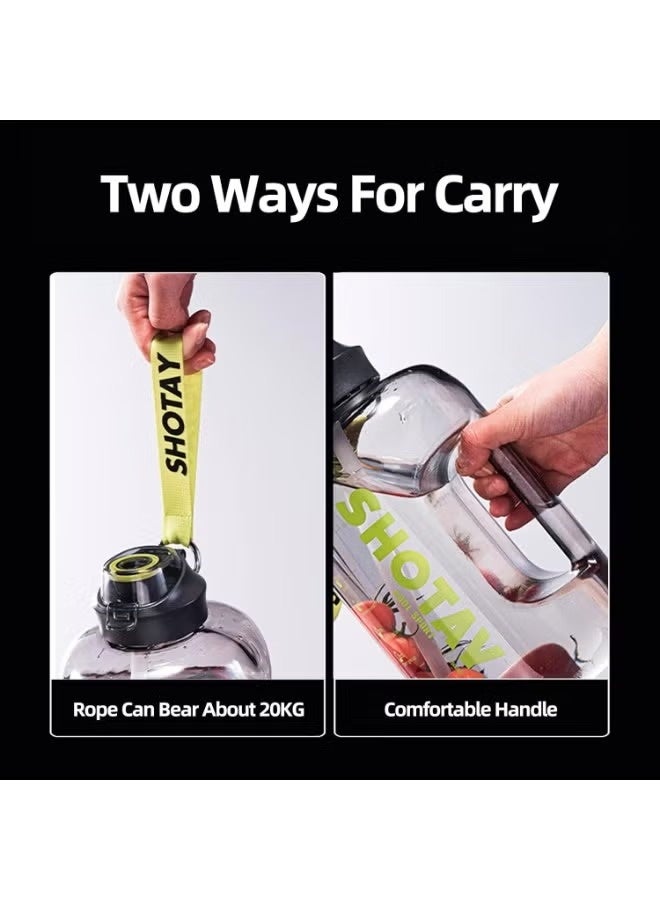 شوتاي زجاجة مياه  بمؤشر وقت وسعة قياس – شفافة بمقبض جانبي - Image 2