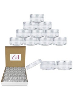 Pana 50 New Empty 5 Grams Acrylic Clear Round Jars - Bpa Free Containers For Cosmetic, Lotion, Cream, Makeup, Bead, Eye Shadow, Rhinestone, Samples, Pot, 5G/5Ml (Clear Lid (50 Jars)  - Image 1