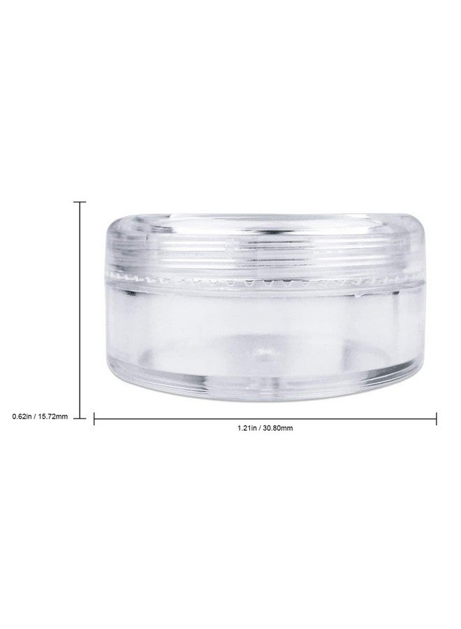 بانا 50 برطمان أكريليك شفاف جديد فارغ 5 جرام - عبوات خالية من مادة BPA لمستحضرات التجميل واللوشن والكريم والمكياج والخرز وظلال العيون وأحجار الراين والعينات والوعاء، 5 جرام/5 مل (غطاء شفاف (50 برطمانًا)) - Image 2