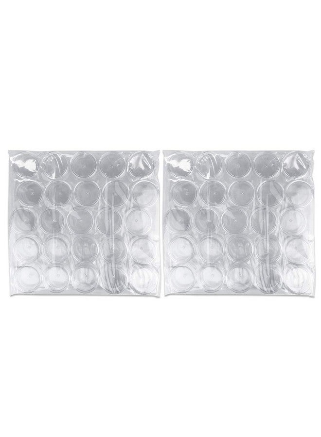 بانا 50 برطمان أكريليك شفاف جديد فارغ 5 جرام - عبوات خالية من مادة BPA لمستحضرات التجميل واللوشن والكريم والمكياج والخرز وظلال العيون وأحجار الراين والعينات والوعاء، 5 جرام/5 مل (غطاء شفاف (50 برطمانًا)) - Image 5