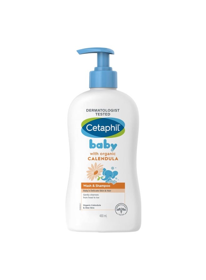 Cetaphil Baby Wash & Shampoo with Organic Calendula 400ML - Pack of 2 - Image 2