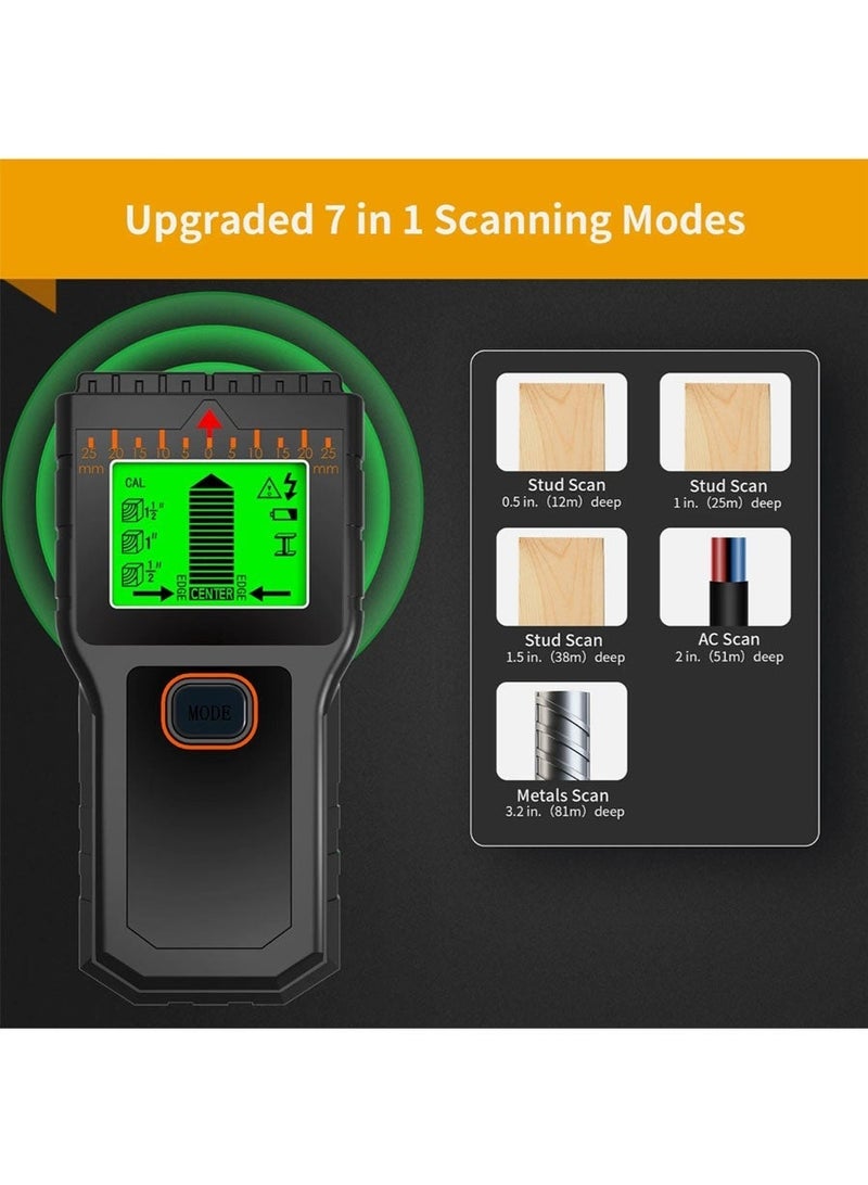 excitat Stud Finder Wall Scanner, 7 in 1 Stud Detector Wall Detector with 5 Modes, 2 Functions, Stud Locator with Upgraded Smart Sensor Audio Alarm, Stud Sensor Beam Finders for Center and Edge of Wood Beam, Live AC Wire, Metal, Cable, Joist Metal Pipe - Image 5