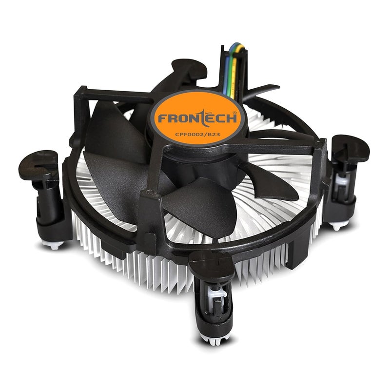 FRONTECH 775/1155 CPU Cooling Fan with Universal Socket & Heat Sink for Better Air Circulation, Super Silent, De-Vibrating, HS Sunflower Design, (CPF-0002, Black) - Image 1