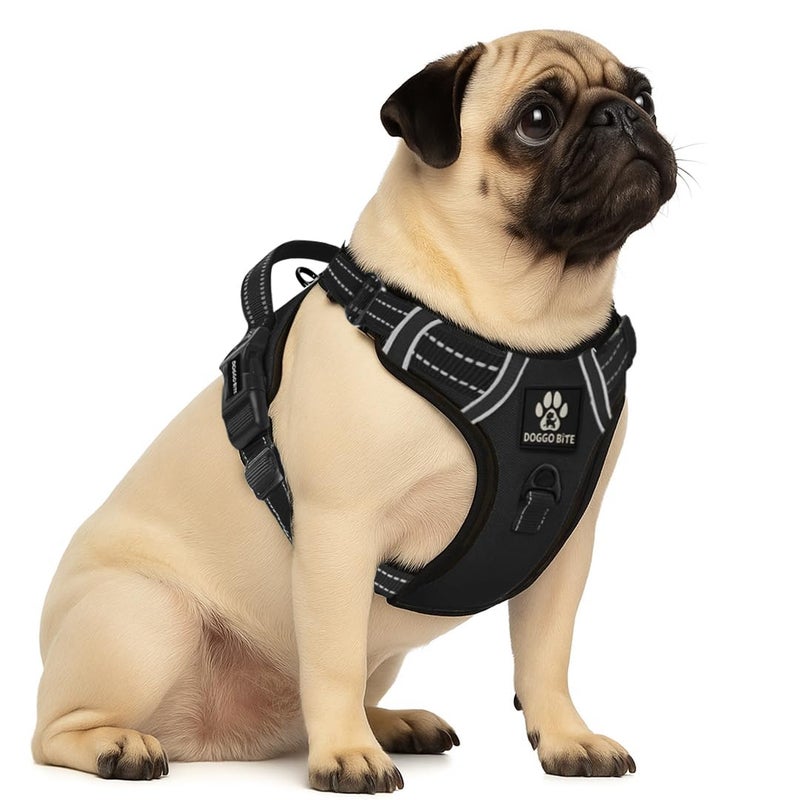 DOGGO BITE Premium Reflective Dog Vest Harness| Soft Breathable| Padded Handle| Adjustable Straps & Luxury Buckle | Soft Padded Mesh | No Pull | No-Choke | Chest (13-22 inch) All Small Breeds 4-13 Kg - Image 1