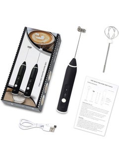 Generic LATT-LIV Egg Beaters - USB Rechargeable Blender Milk Frother Handheld Electric Mixer Foam Maker Stainless Whisk 3 Spee'd for Coffee (Black)  - Image 4